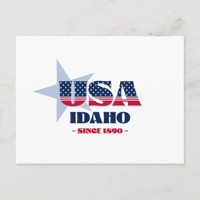 Carte postale Idaho en rouge, blanc et bleu (Devant)