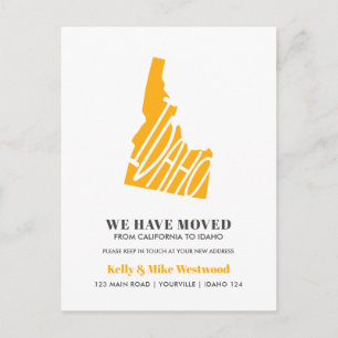 Carte Postale IDAHO Nous avons déménagé Nouvelle adresse Nouveau