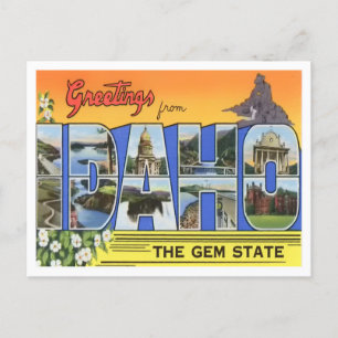 Carte postale Idaho Vintage Big Letters