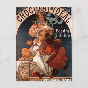 Carte Postale Idéal au chocolat par Alphonse Mucha
