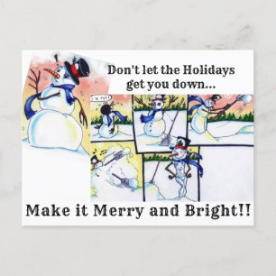Carte Postale Idée brillante Snowman