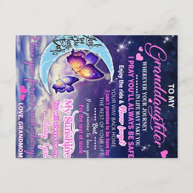 Carte Postale Idée cadeau d'anniversaire papillons pour ma petit (Devant)