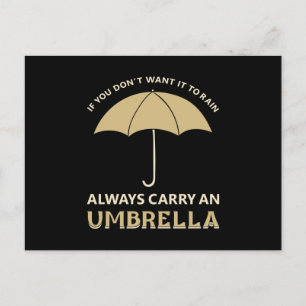 Carte Postale Idée Cadeau Parapluie Goutte de Pluie Nuage Météo