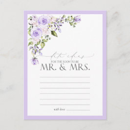 Carte Postale Idées de rendez-vous floraux élégants en lilas et 