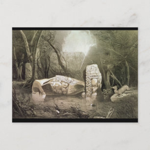 Carte Postale Idole maya brisée à Copan, Guatemala