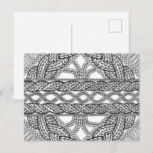 CARTE POSTALE II EN TRICOT CABLE BLANC