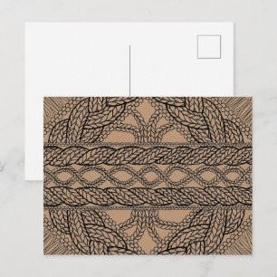 CARTE POSTALE II EN TRICOT CÂBLÉ TAN