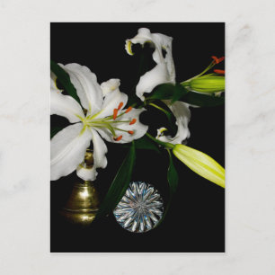 Carte Postale Iirsh Design - Collection de laiton et de fleurs