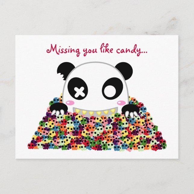 Carte Postale Ijimekko Panda "Vous avez manqué" (Devant)