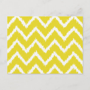 Carte Postale Ikat Chevrons - moutarde jaune et blanc