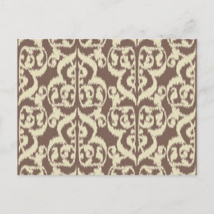 Carte Postale Ikat Damassé Mauresque - beige et taupe