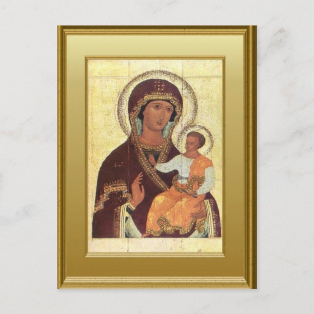 Carte Postale Ikon Vierge Marie et de l'enfant Jésus (Devant)