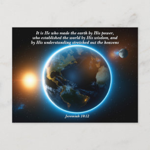 Carte Postale Il a fait la Terre : Dieu et Verse de création