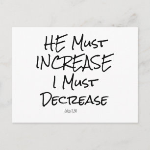 Carte Postale Il Doit Augmenter, Je Dois Diminuer Le Verset De L