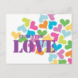 Carte Postale Il doit être amour coeur romantique