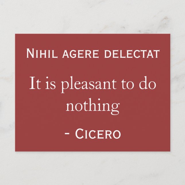 Carte Postale Il est agréable de ne rien faire (Devant)
