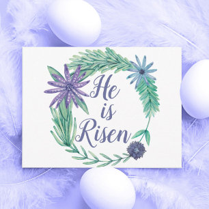 Carte Postale Il est ressuscité Religieux Pâques Floral