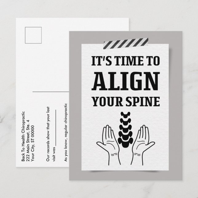 Carte Postale Il est temps d'aligner votre note de colonne verté (Devant / Derrière)