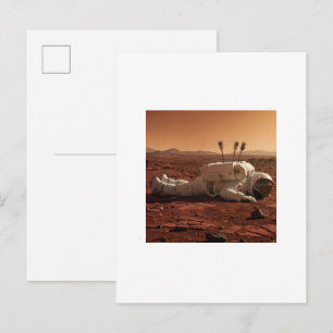 CARTE POSTALE IL Y A DE LA VIE SUR MARS 