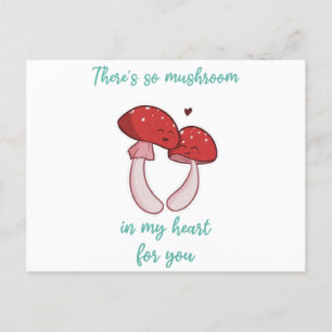 Carte Postale Il y a tellement de champignons dans mon coeur pou