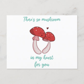 Carte Postale Il y a tellement de champignons dans mon coeur pou