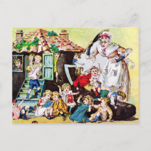 Carte Postale Il y avait une vieille femme qui vivait dans une c