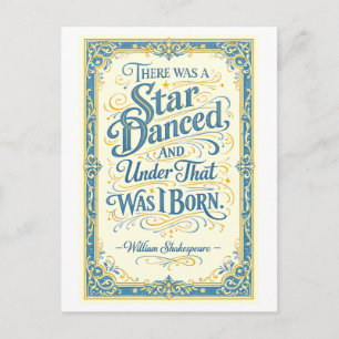 Carte Postale "Il y eut une étoile dansée" Shakespeare