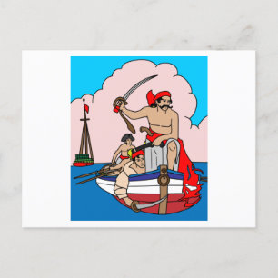 Carte Postale Île au trésor de bateau pirate Pirate