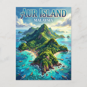 Carte Postale Île Aur Malaisie