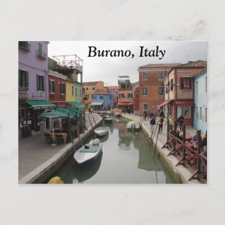 Carte Postale Île de Burano Italie Canal et bâtiments colorés