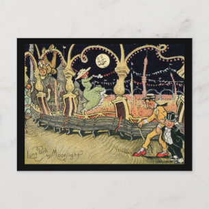 Carte Postale Ile de Coney, Luna Park, Lumière sur la lune, Vint