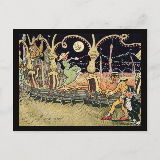 Carte Postale Ile de Coney, Luna Park, Lumière sur la lune, Vint (Devant)