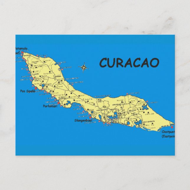 Carte postale île de Curacao au soleil (Devant)