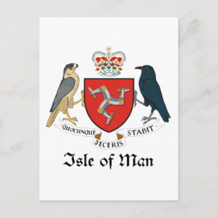 Carte Postale ÎLE DE L'HOMME - emblème/drapeau/symbole/armoiries