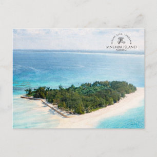 Carte Postale Île de Mnemba, Tanzanie Aquarelle Côtière