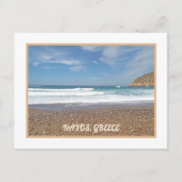 ÎLE DE NAXOS, GRÈCE /VAGUES ROLL IN /PEBBLE BEACH