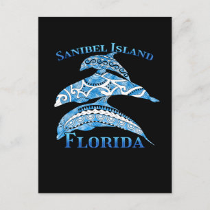 Carte Postale Île de Sanibel Floride Vacances Dauphins Tribaux