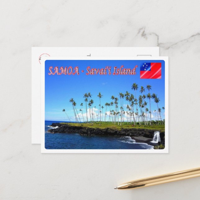 Carte Postale Île de Savai'i - Samoa - (Devant/Arrière en situation)