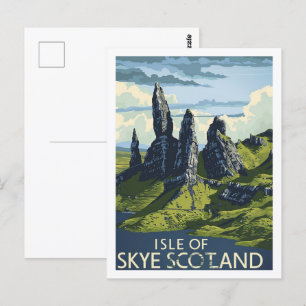 Carte Postale Île de Skye Ecosse Vintage célèbre Travel Place