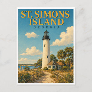 Carte Postale Île de St. Simons Géorgie Phare GeoSaga