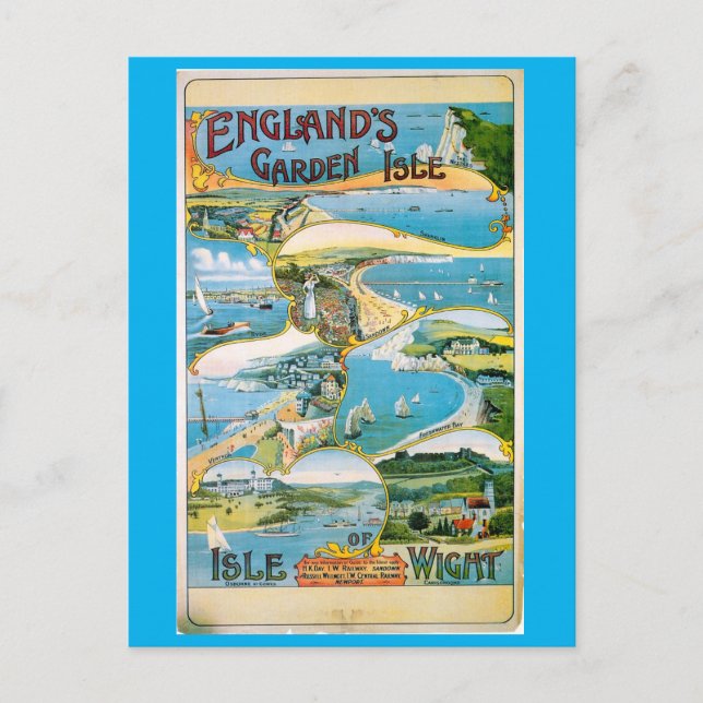 Carte Postale Île de Wight, Angleterre, Garden Isle, Voyage (Devant)