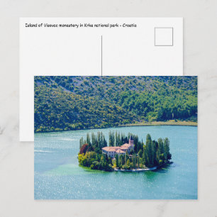 Carte Postale Île du monastère de Visovac dans le parc national