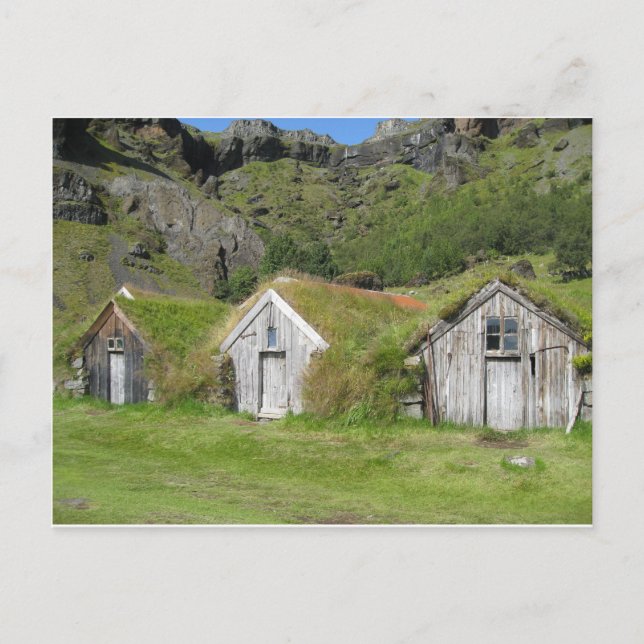 Carte Postale Île Häuser mit Grasdach (Devant)