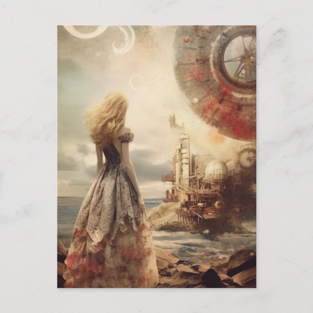 Carte Postale Île spatiale sur une autre planète (Devant)