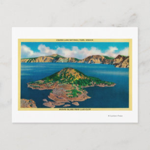Carte Postale Île Wizard depuis la falaise Llao Crater Lake, OR