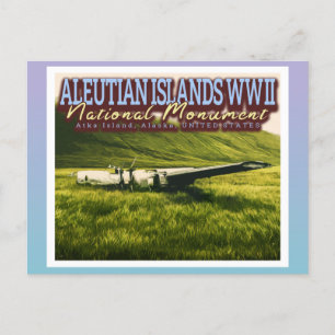 CARTE POSTALE ÎLES ALEUTIENNES 2ÈME GUERRE MONDIALE MONUMENT NAT