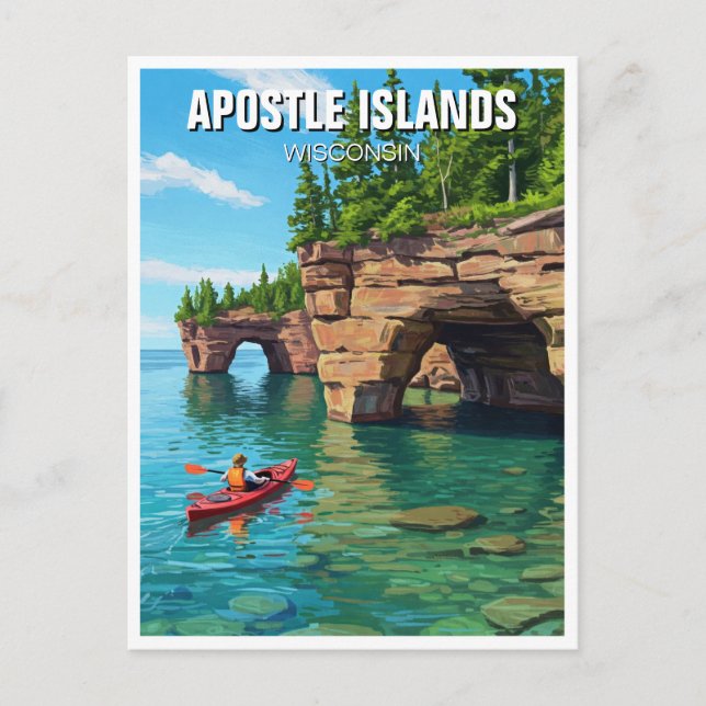 Carte Postale Iles Apôtres du Wisconsin National Lakeshore (Devant)