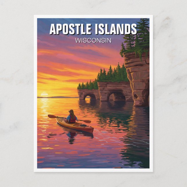 Carte Postale Iles Apôtres du Wisconsin National Lakeshore (Devant)