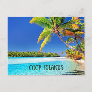 Carte Postale Îles Cook, palmiers tropicaux,