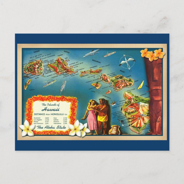 Carte Postale Îles d'Hawaï (Devant)
